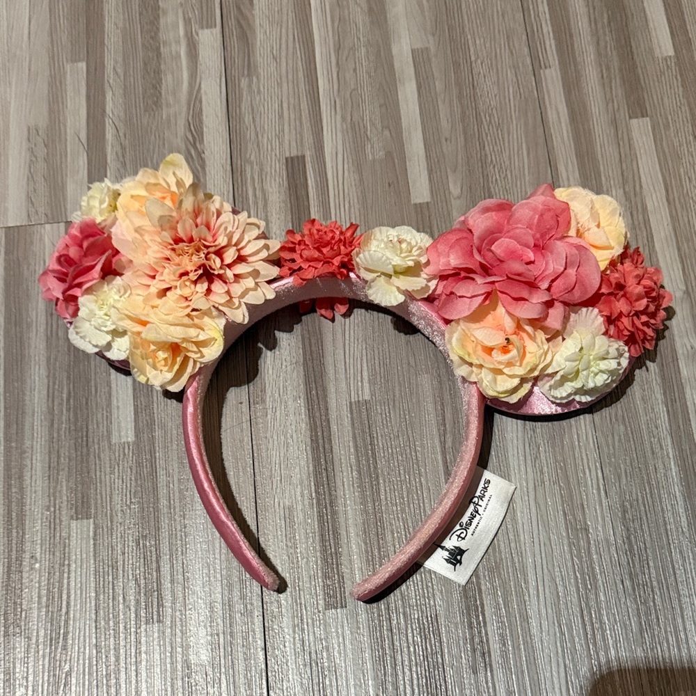 Disney Pink Floral Mouse Ears Headband